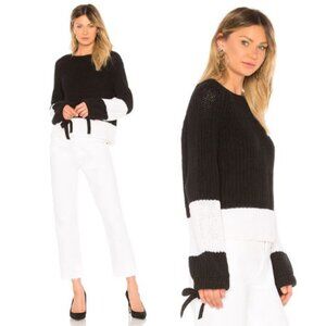 360 Sweater Women's Black and White Lilah Jersey Sweater Size Large 23588